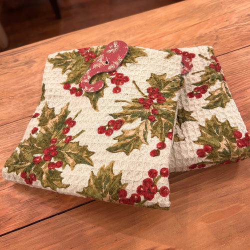 Winterberry Ecru Tea Towel
