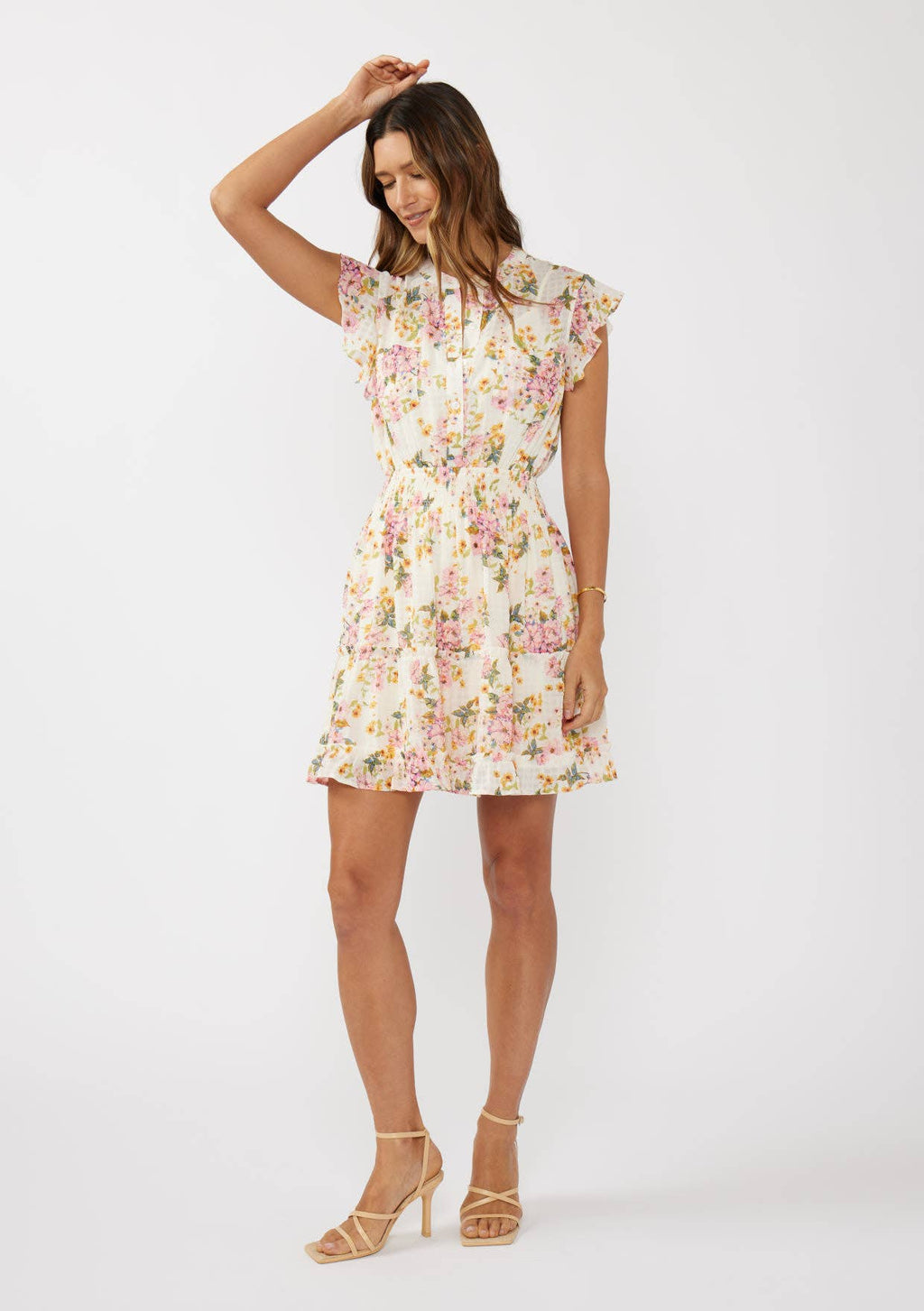 Floral Flutter Smocked Mini Dress