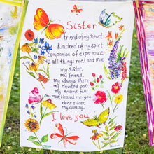 Sister Garden Watercolor Tea Towel