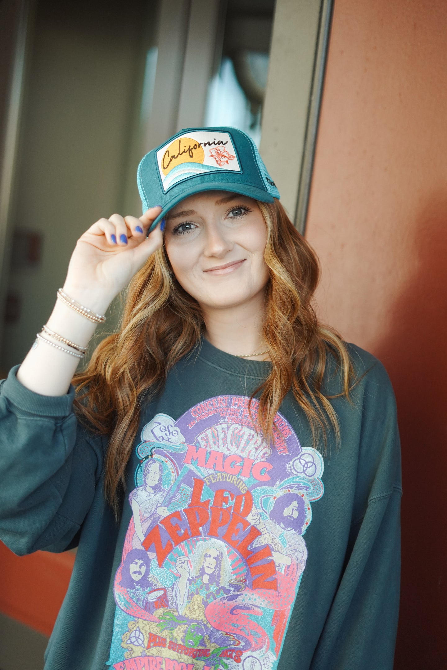 CA Wave Teal Trucker Hat