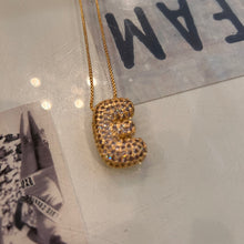 Large Pave Bubble Initial Necklace