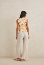 Wildflower Linen Tie Top