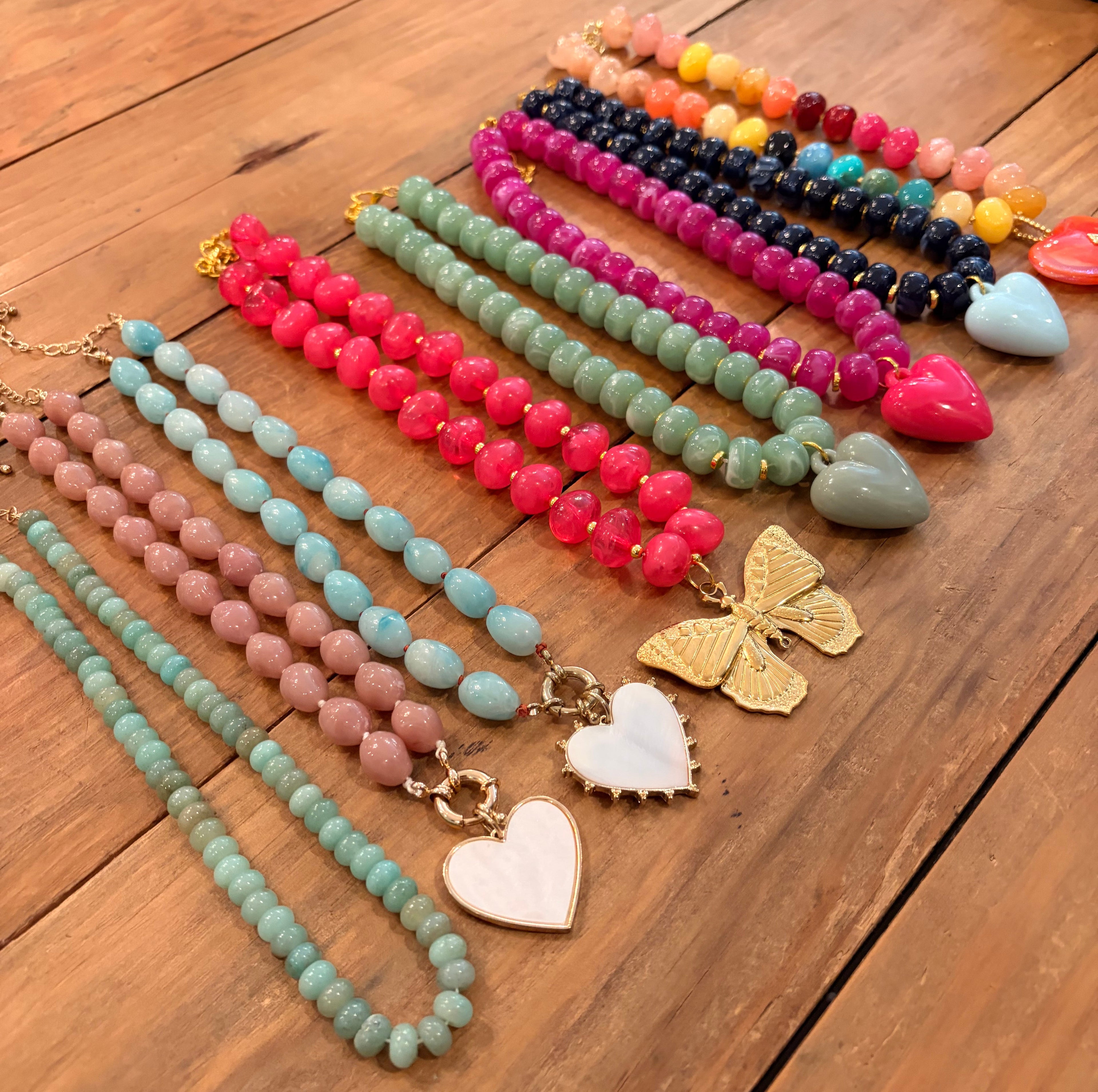 Chunky Charm Beaded Necklace