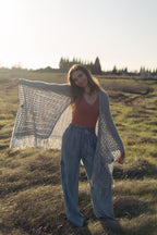 Fringe Blue Poncho