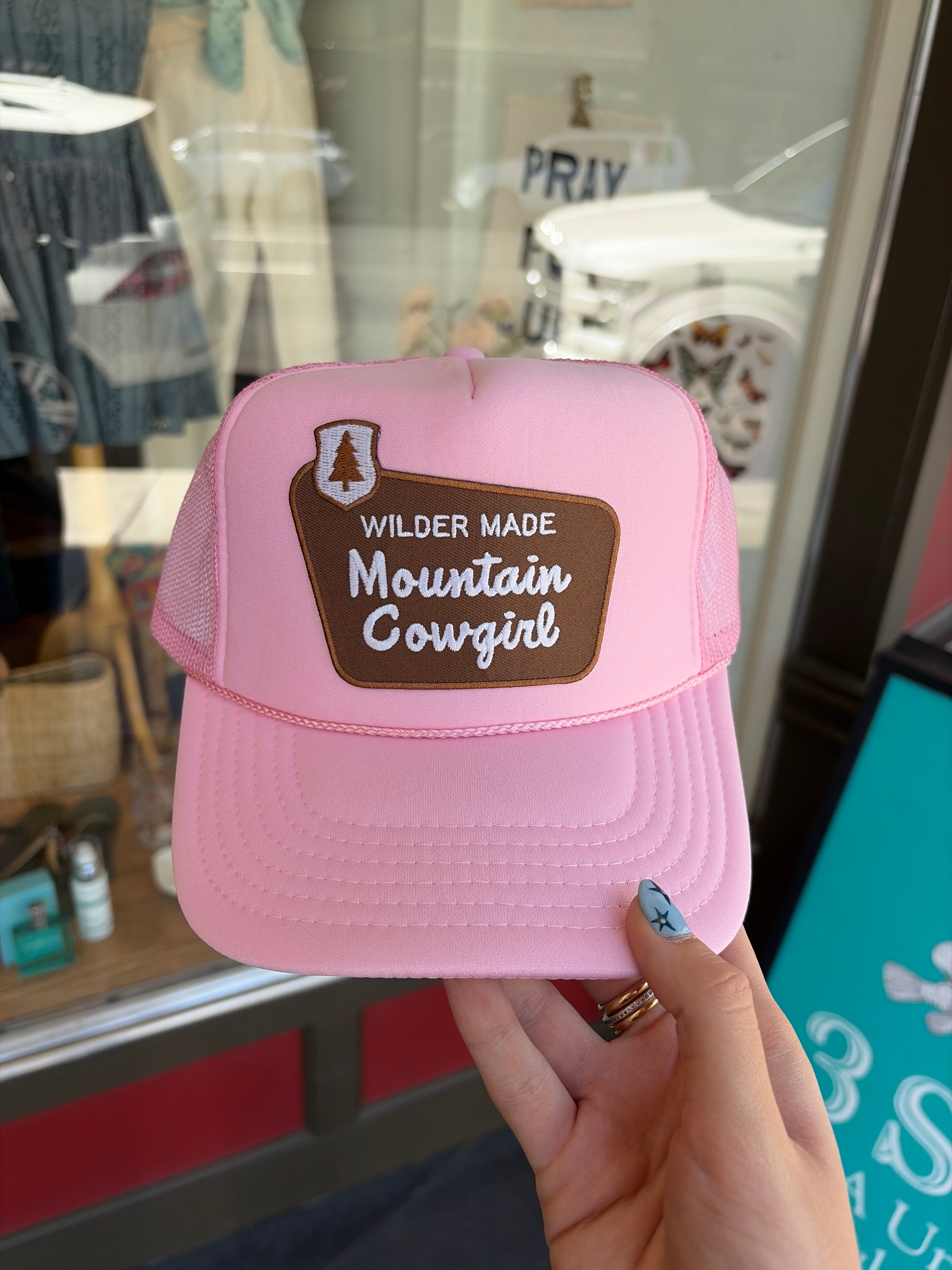 Mountain Cowgirl Patch Trucker Hat