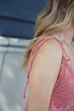Alisha Coral Crochet Midi Dress