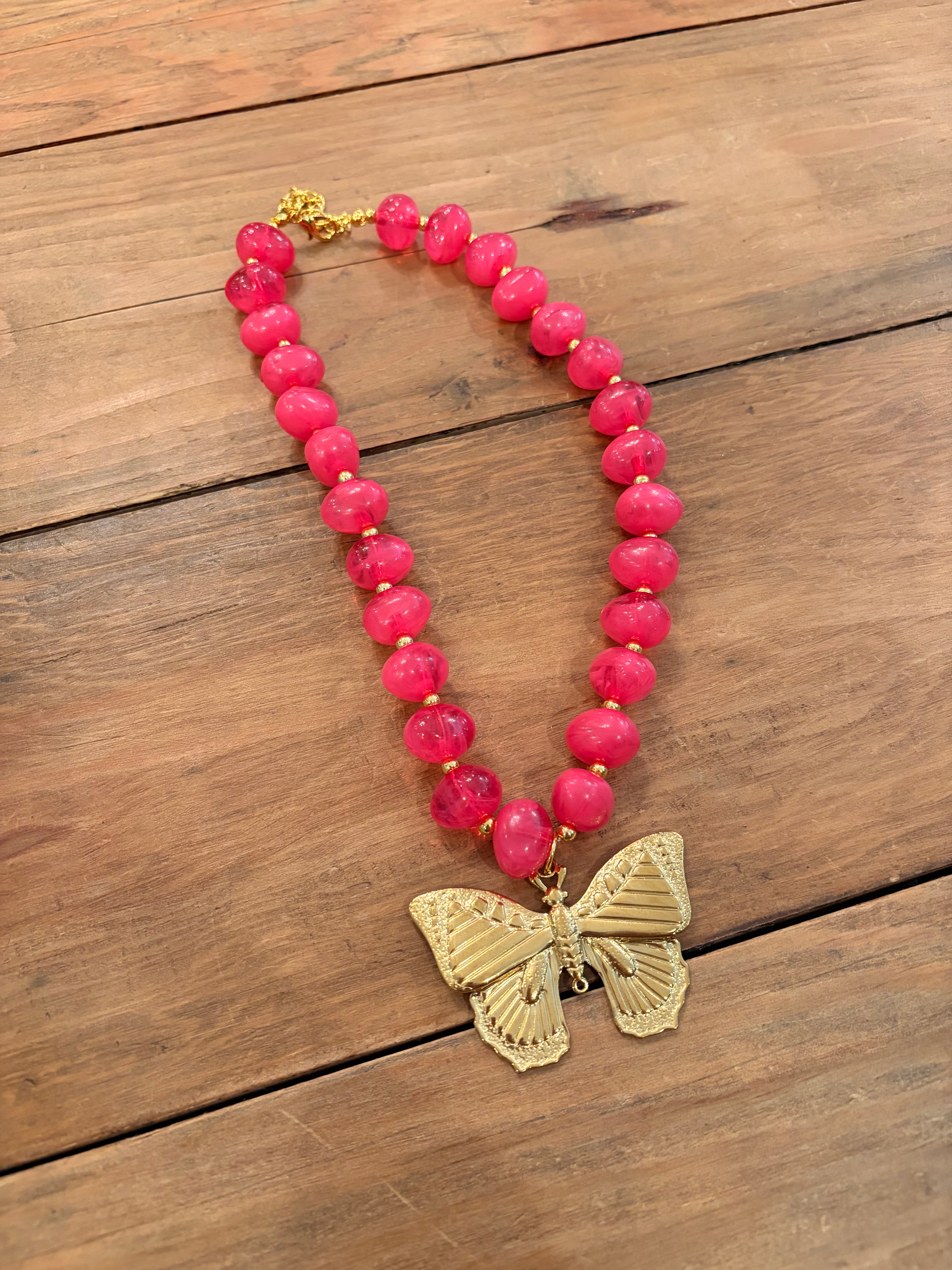 Chunky Charm Beaded Necklace