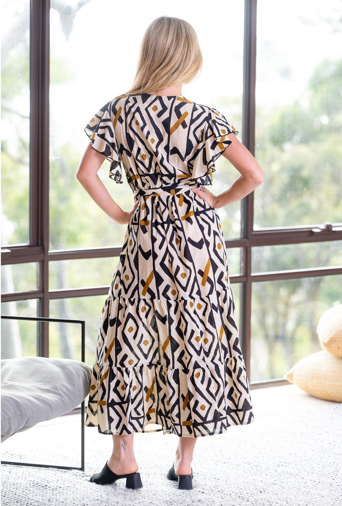 Monifa Frill Wrap Dress