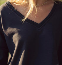 Charcoal Frenchie V-neck Sweatshirt