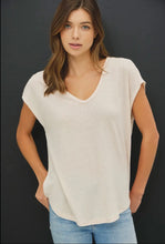 Raw Edge V Linen Tee