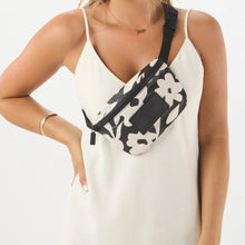 Fall Flowers Black Mini Hip Pack