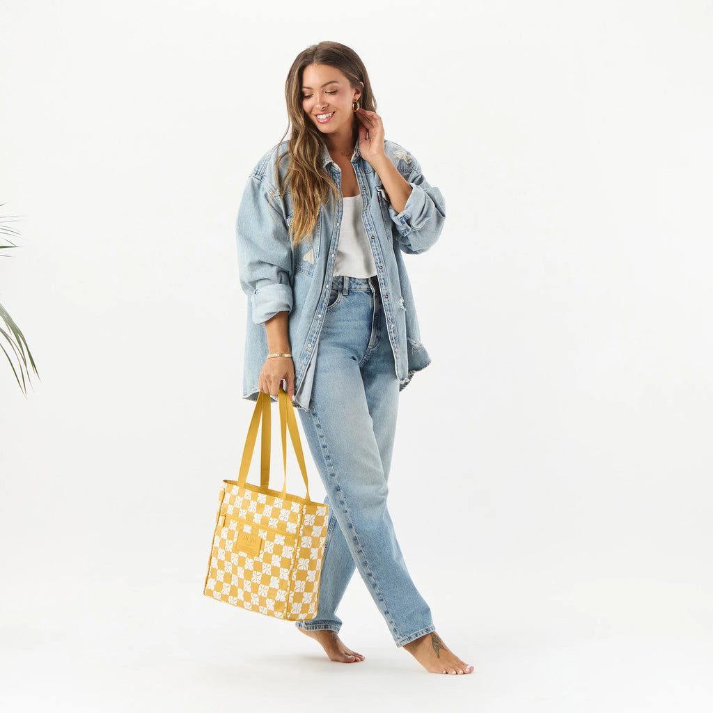 Pua Check Mustard Go-To Tote