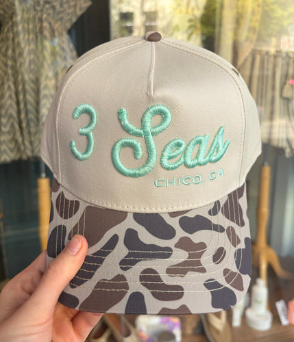 3 Seas Puff Embroidered Trucker Hat