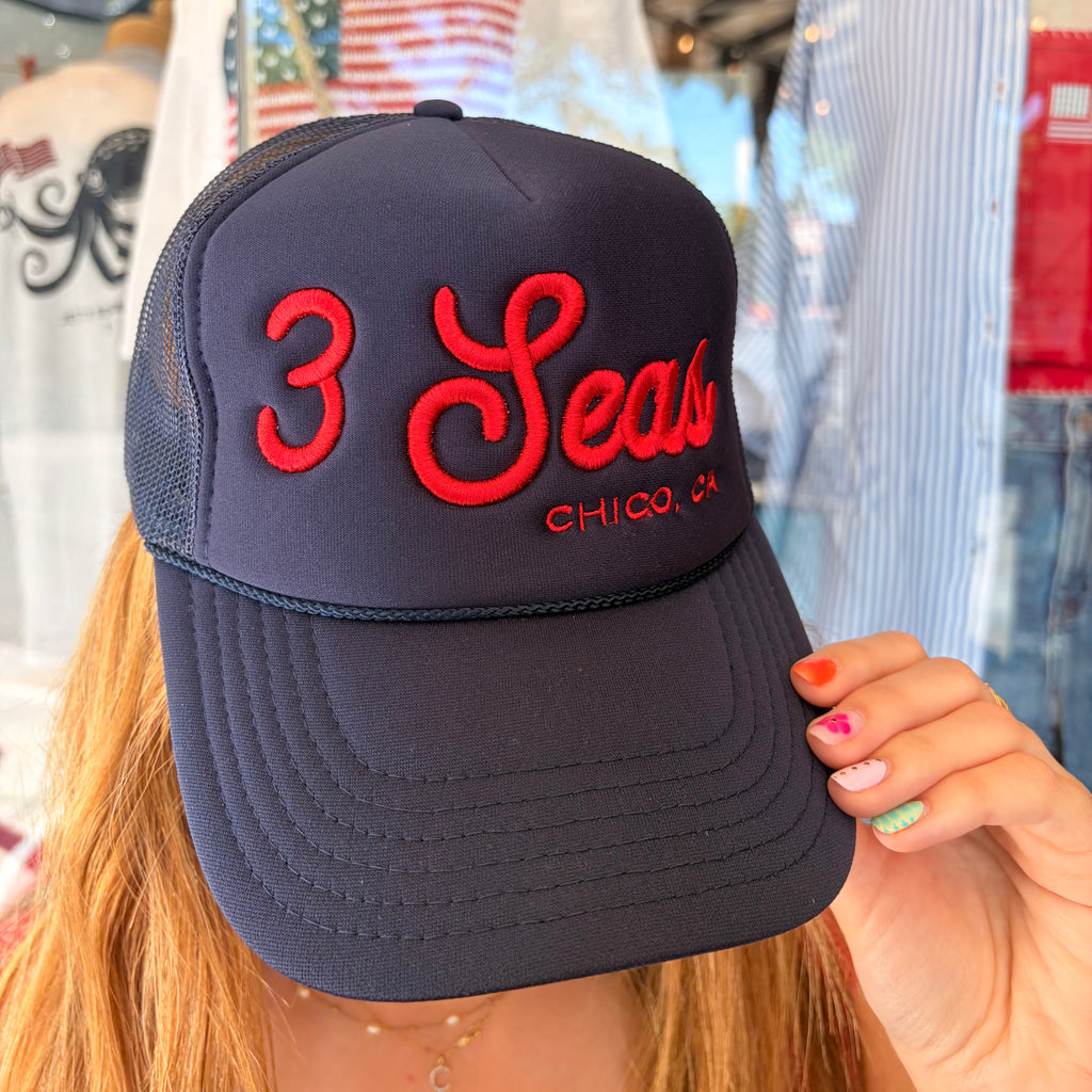 3 Seas Americana Embroidered Trucker Hat