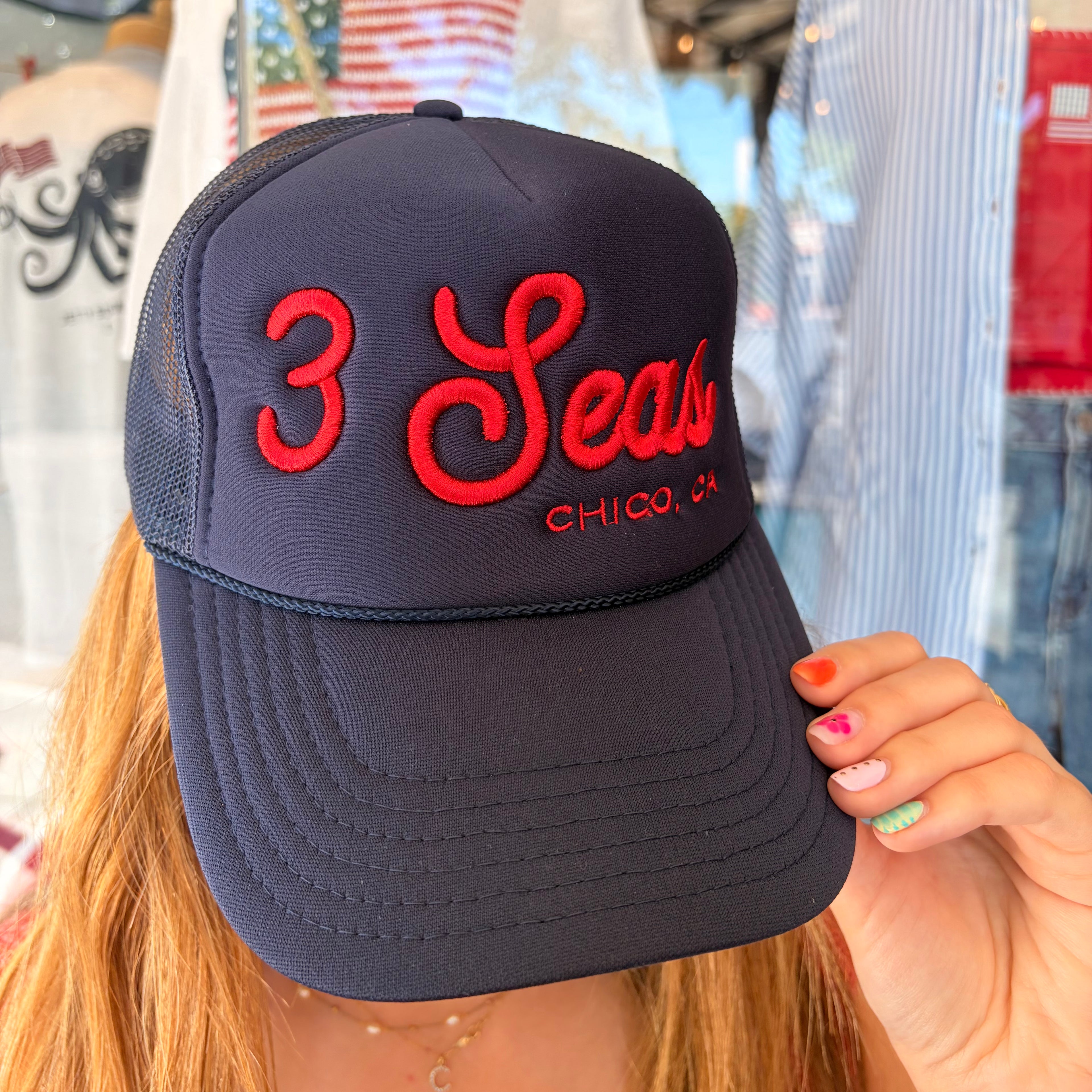 3 Seas Americana Embroidered Trucker Hat