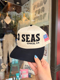 3 Seas Puff Embroidered Black / Natural Trucker Hat