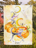 Boo! Watercolor Tea Towel