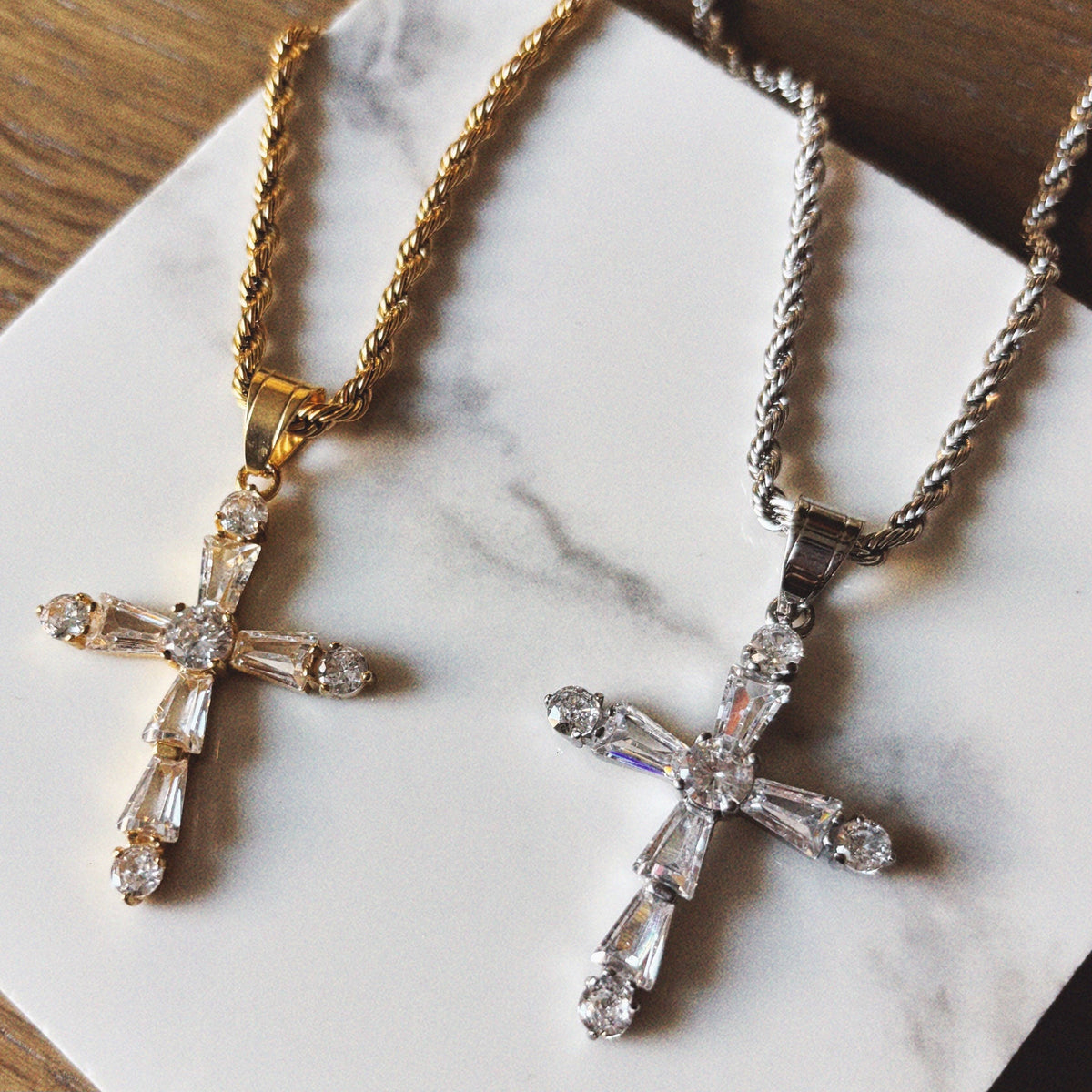 Everlasting CZ Cross Necklace