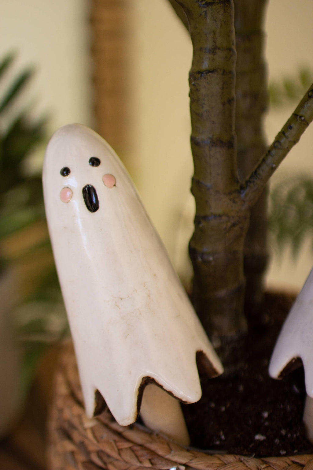 Ceramic Ghost Plant Stake