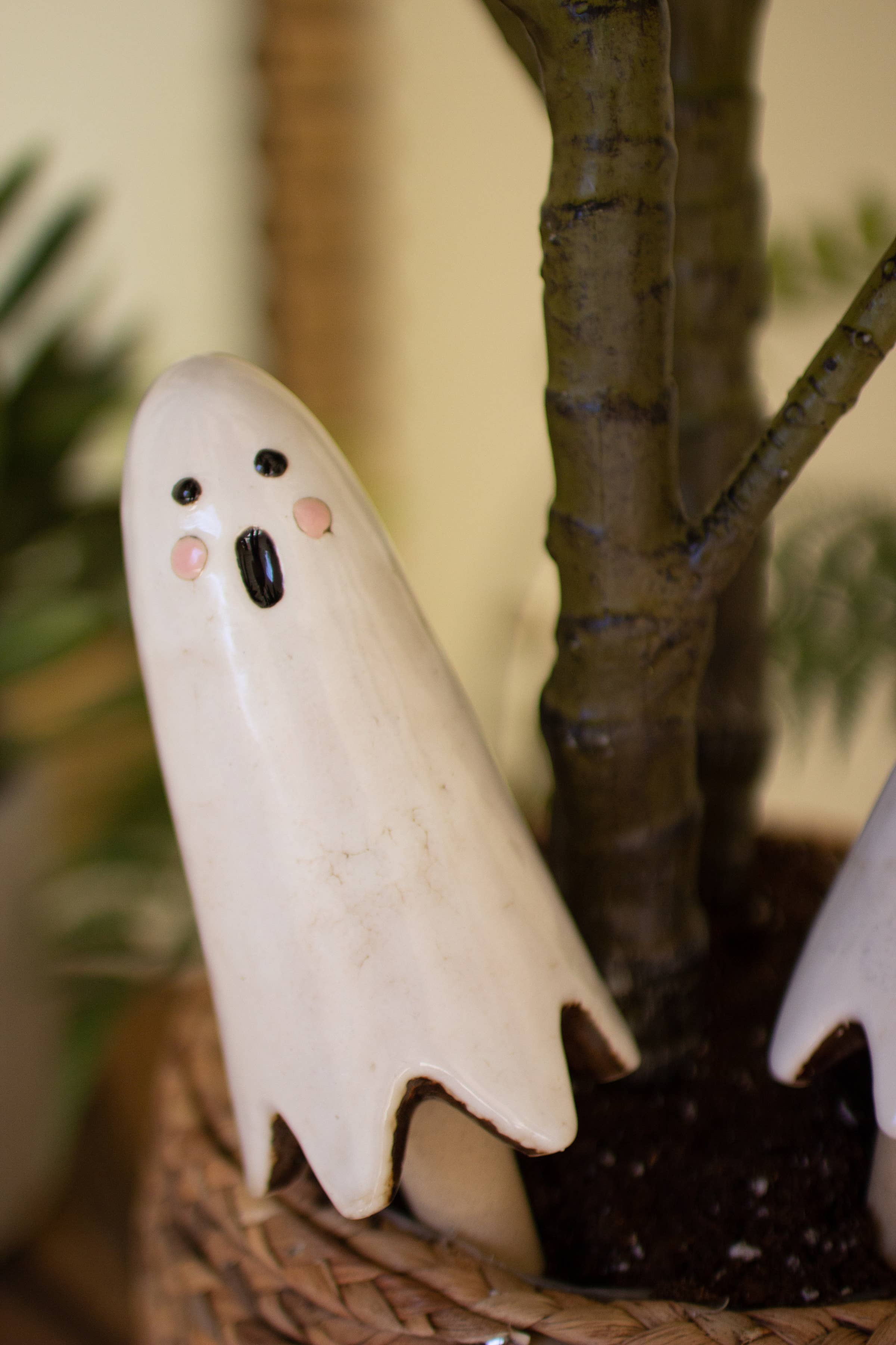 Ceramic Ghost Plant Stake