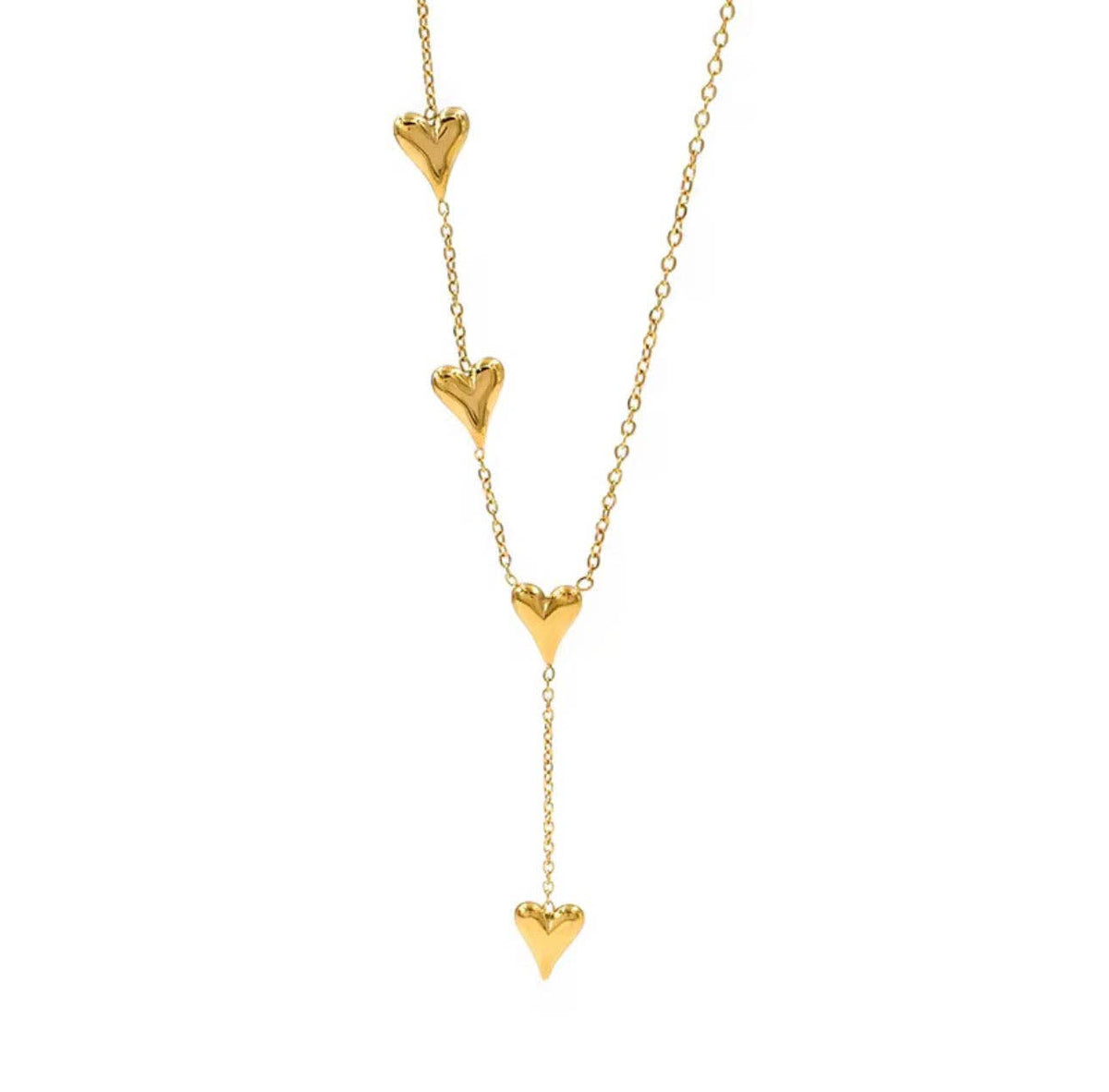 Falling Hearts Lariat Necklace