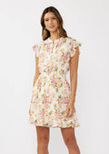 Floral Flutter Smocked Mini Dress