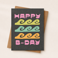 Neon Waves Birthday Card