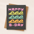 Neon Waves Birthday Card