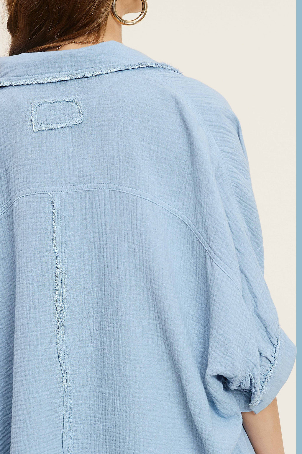 Crinkle Gauze Button Down Shirt