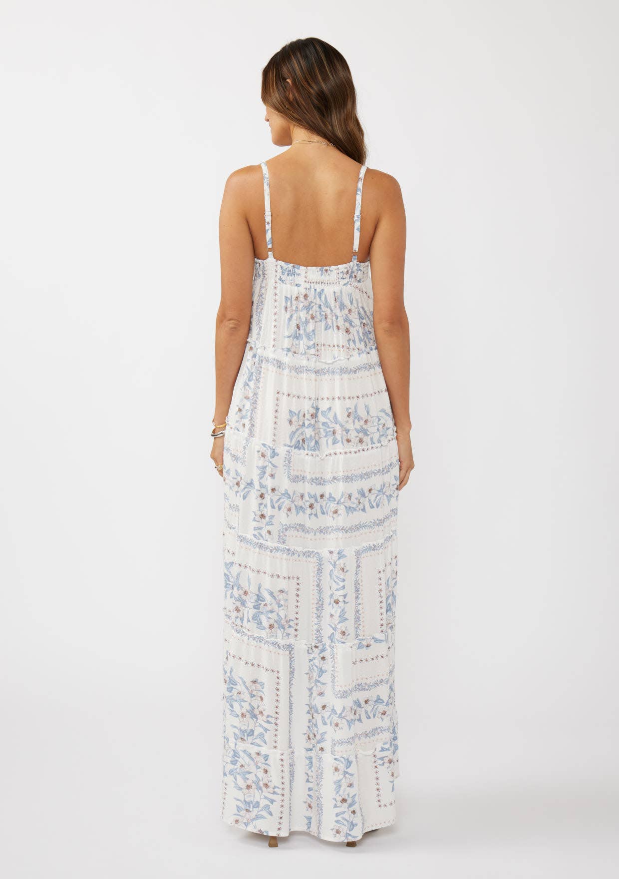 Patchwork Hi-Lo Maxi Dress