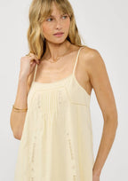 Lace Cutout Cream Midi Dress