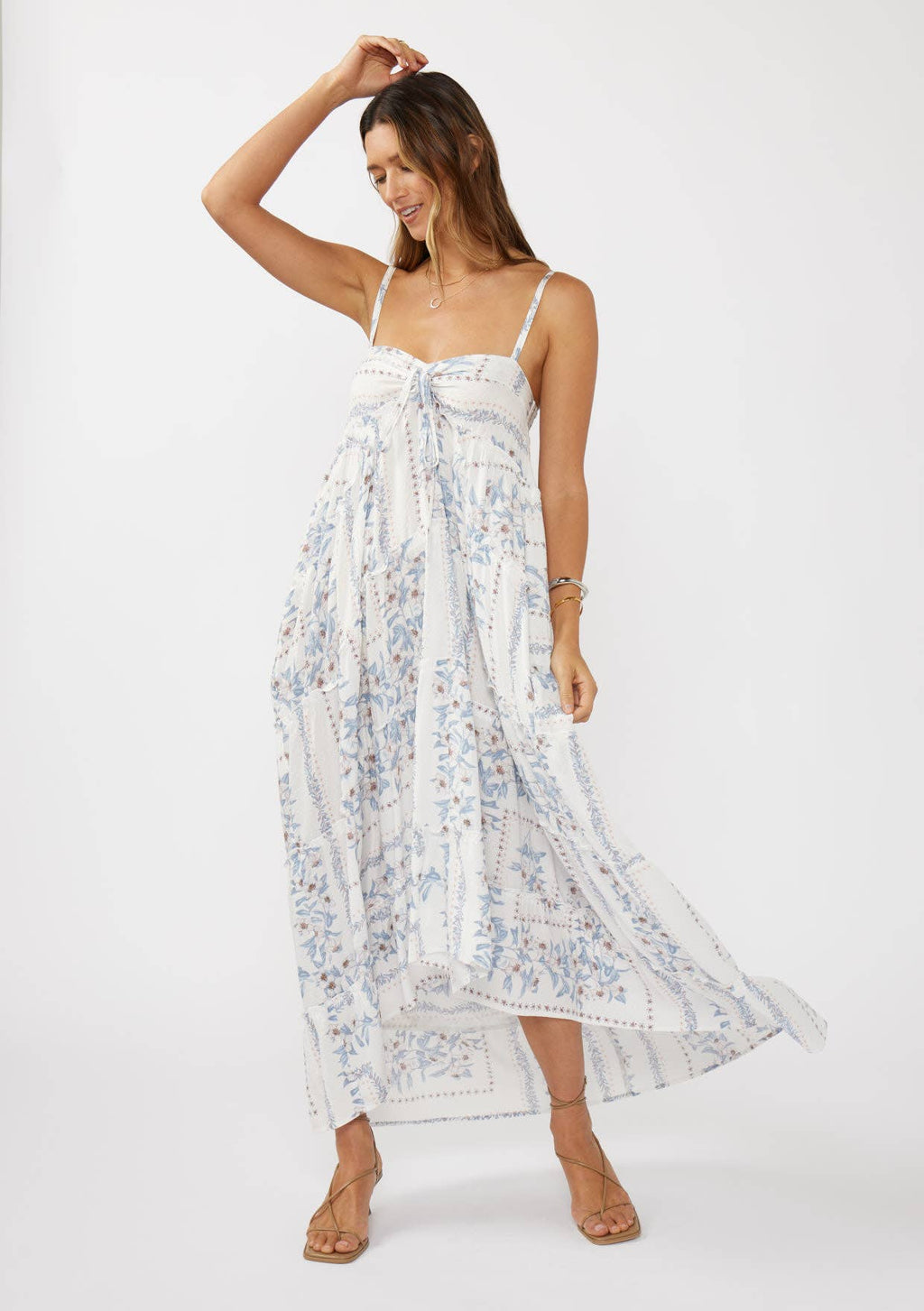 Patchwork Hi-Lo Maxi Dress