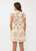 Floral Flutter Smocked Mini Dress