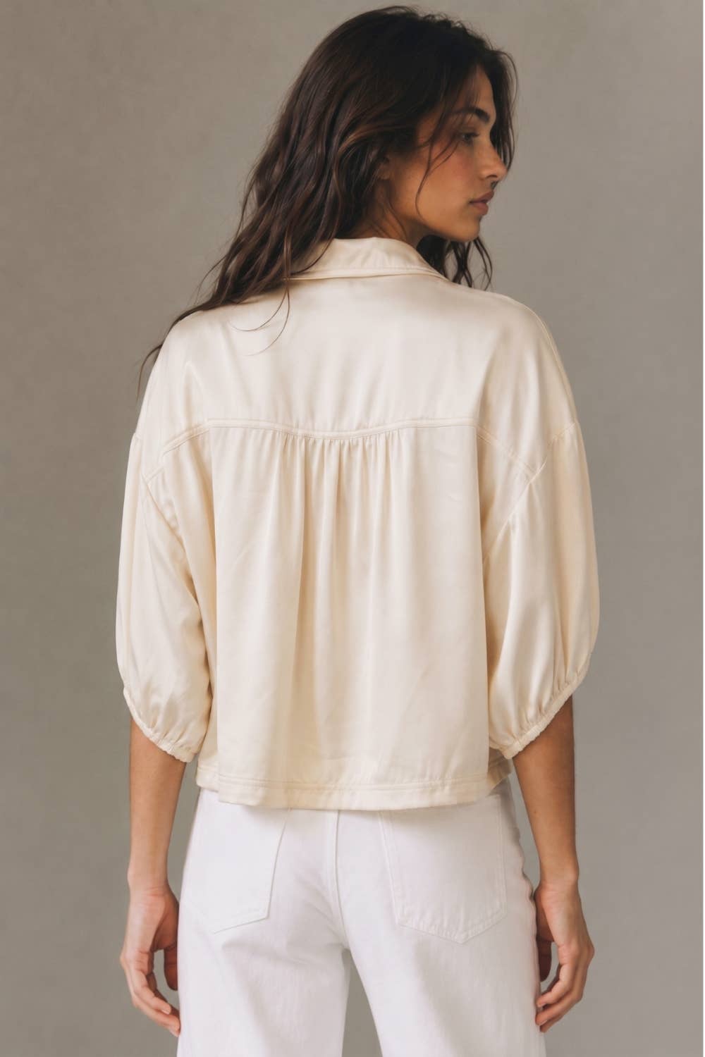 Satin & Lace Button-Up