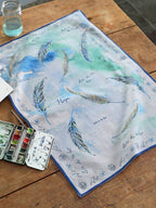 Hope Feathers Watercolor Tea Towel