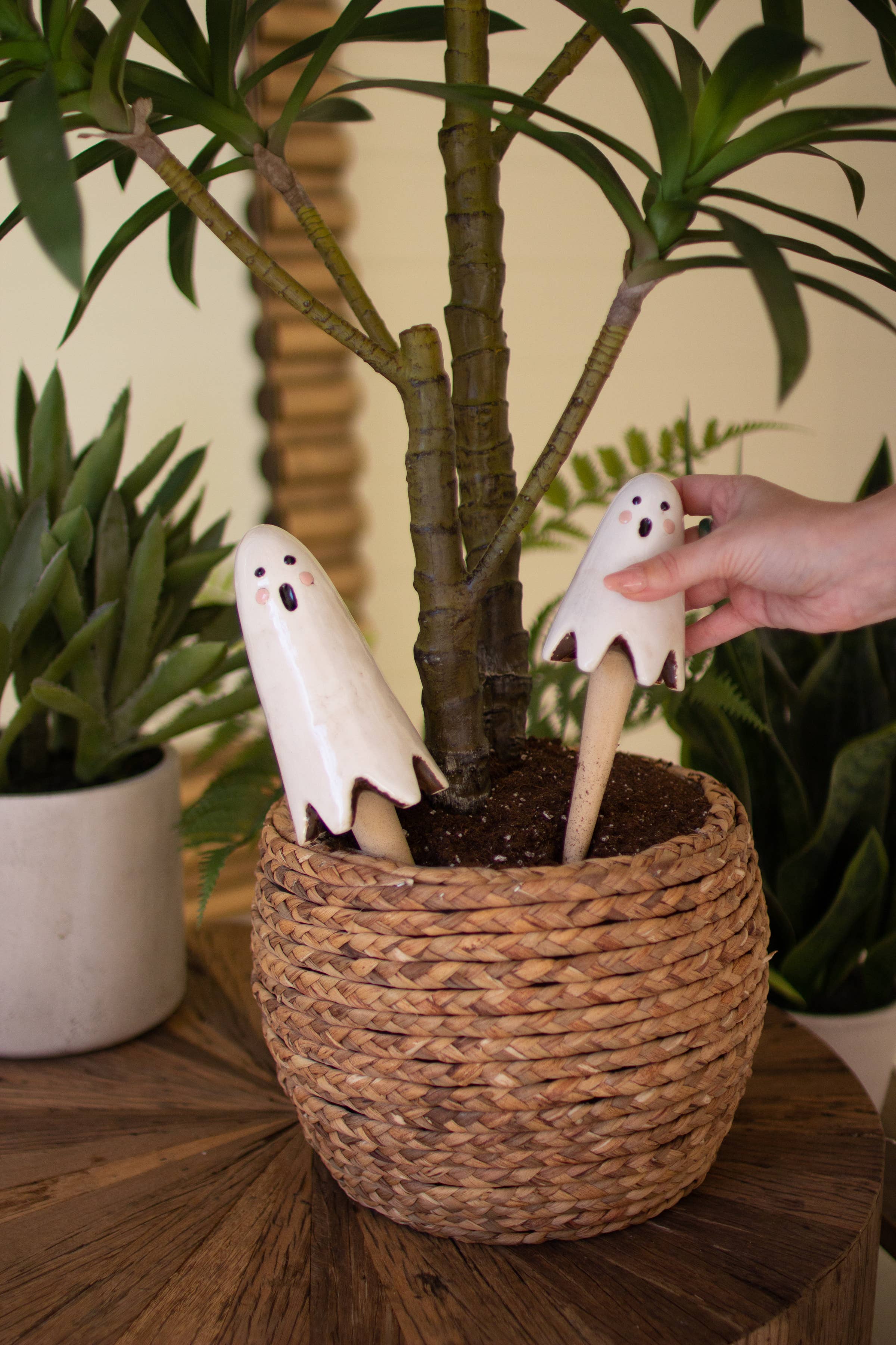 Ceramic Ghost Plant Stake