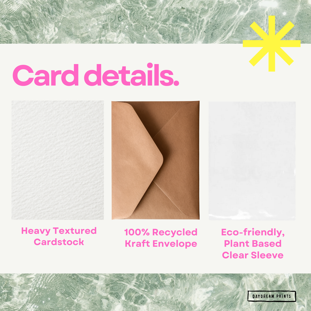 Neon Waves Birthday Card