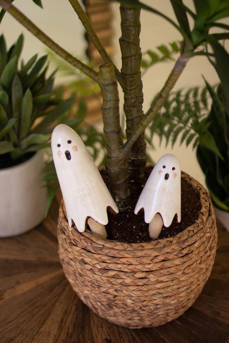 Ceramic Ghost Plant Stake