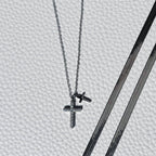 Angelic Silver Charm Cross Necklace