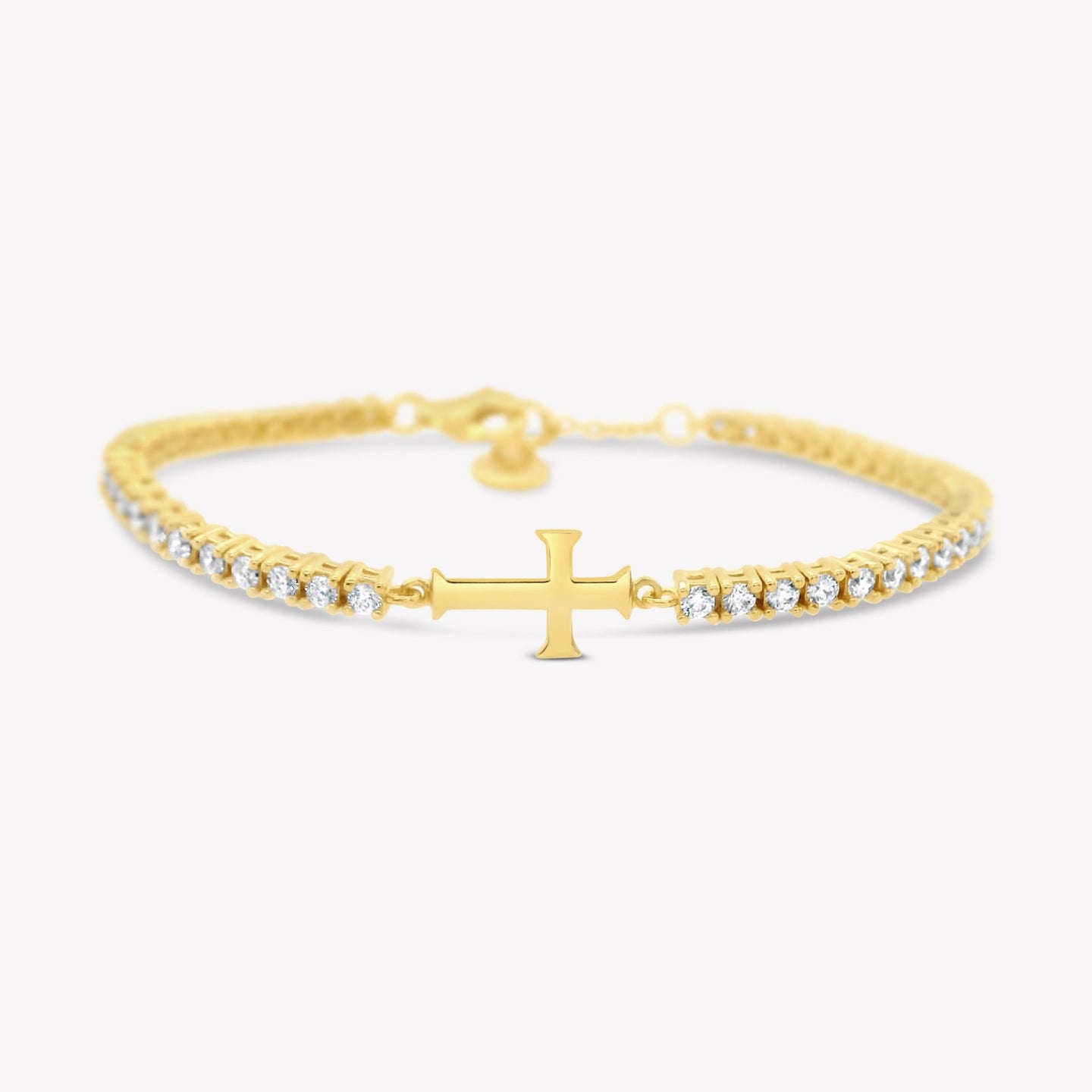 Luminous Cross CZ Tennis Bracelet