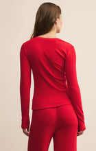 Holly Pointelle Red Long-Sleeve