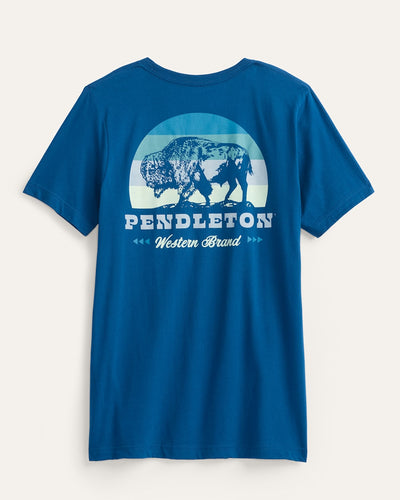 Bison Sunset Cool Blue Tee