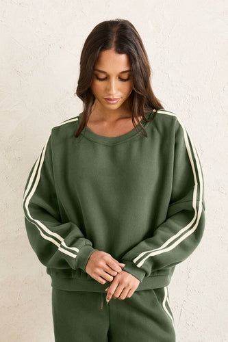 Contrast Hunter Green Crewneck