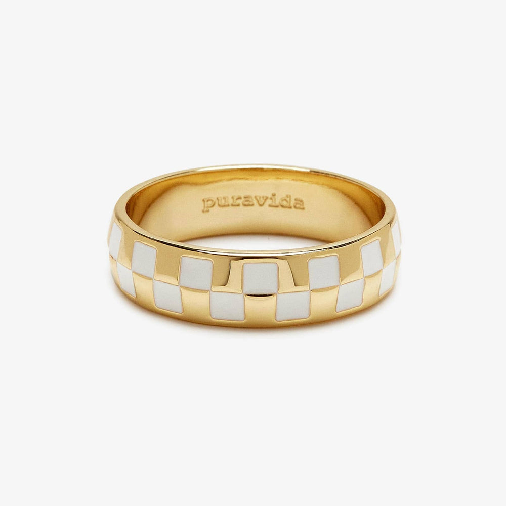 Gold Checkerboard RIng