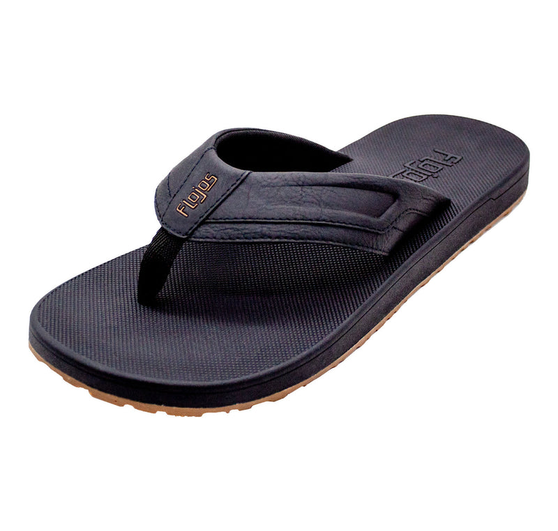 Mens Cosmo Black Flip Flops – 3 Seas