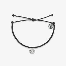 Paw Print Charm Black Bracelet