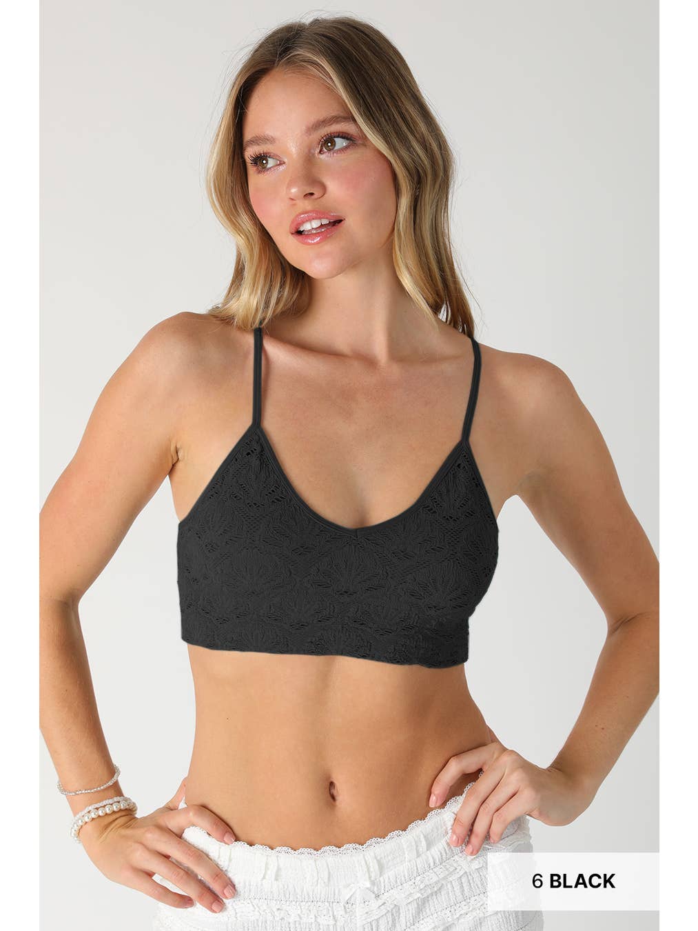 Textured Lace Cut-Out Bralette