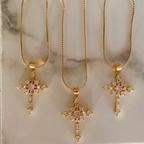 Morning Glory Cross Necklace