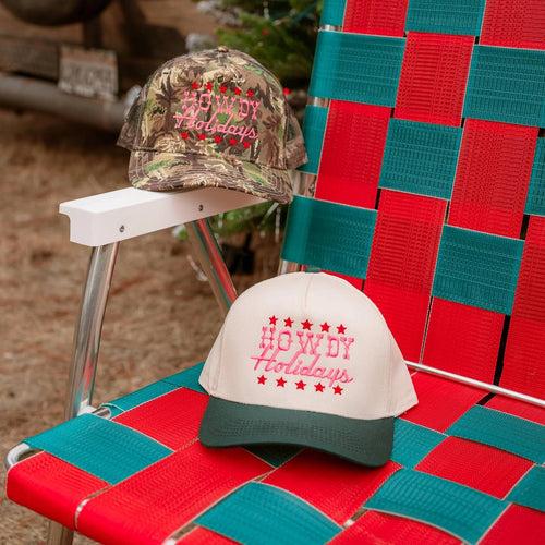 Howdy Holidays Embroidered Trucker Hat