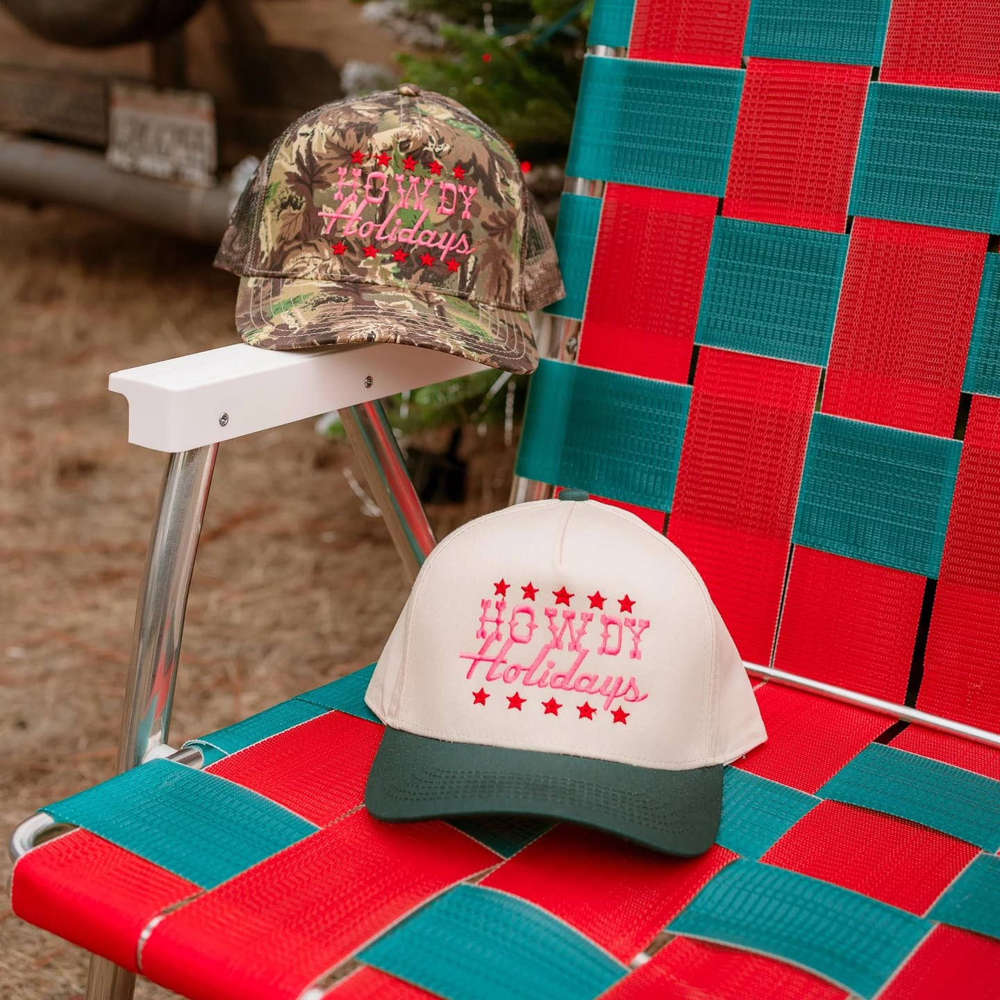 Howdy Holidays Embroidered Trucker Hat